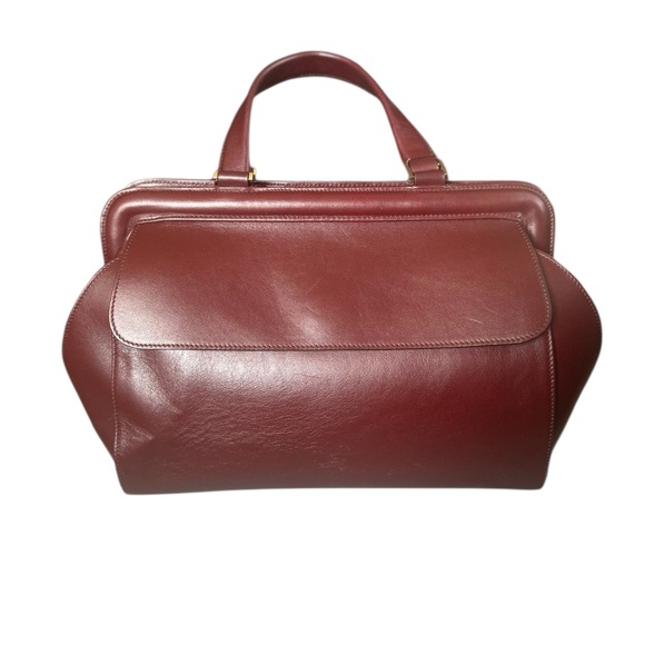 Hobbs Structured Burgundy Leather Tote — Classic British Style - Picture 2 of 11